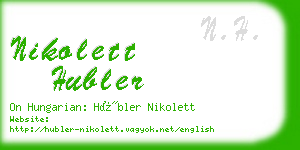 nikolett hubler business card